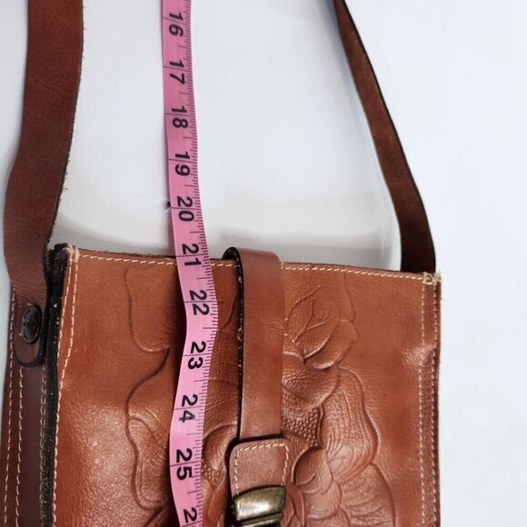 Patricia Nash Tooled Leather Brown Purse Boho Crossbody - Picture 3 of 8
